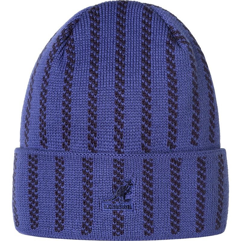 Kangol Twist Stripe Beanie Hat - Starry Blue/Navy