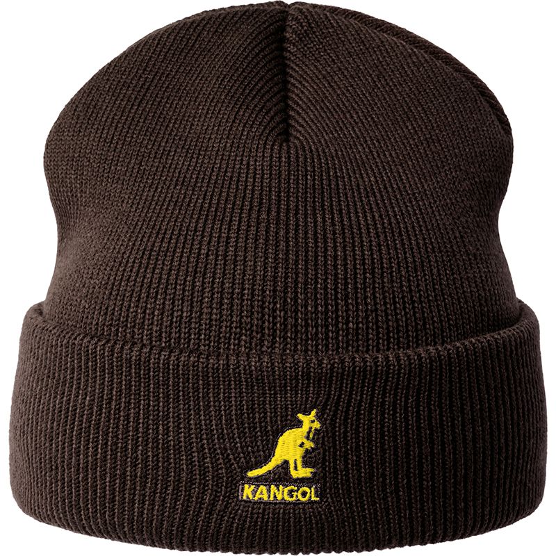 Kangol Acrylic Pull-On Beanie Hat - Peat Brown