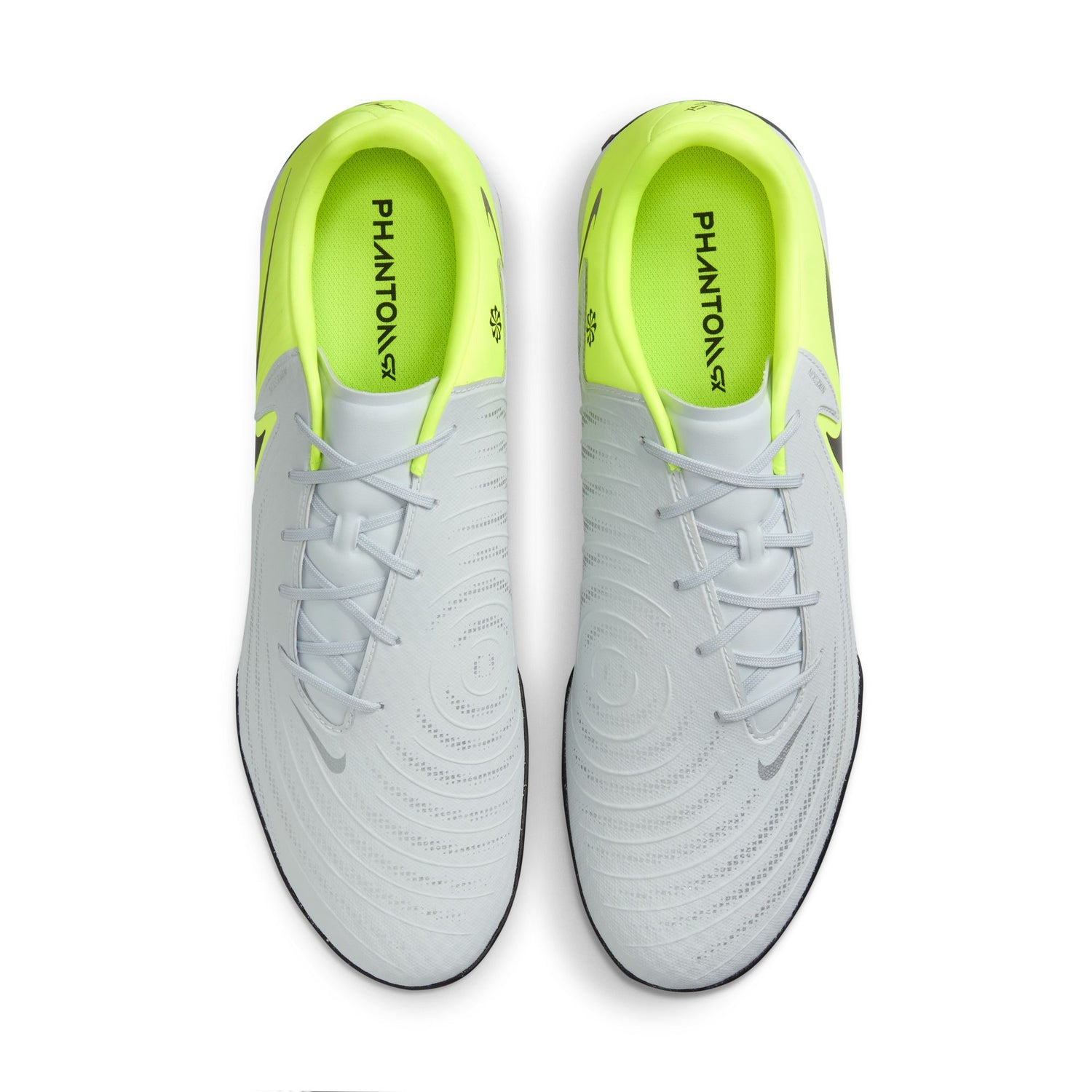 Nike Phantom GX 2 Academy TF Turf Soccer Shoes - Metallic Silver/Black/Volt