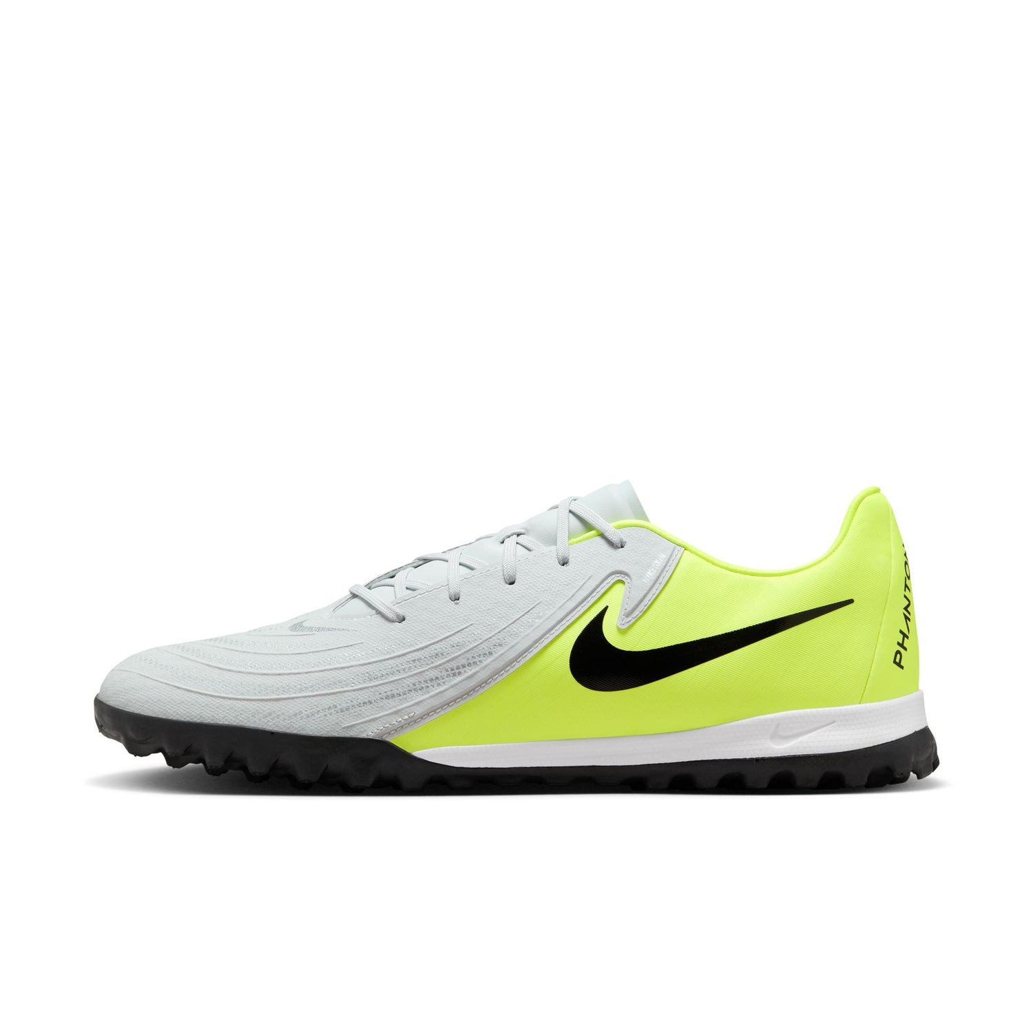 Nike Phantom GX 2 Academy TF Turf Soccer Shoes - Metallic Silver/Black/Volt