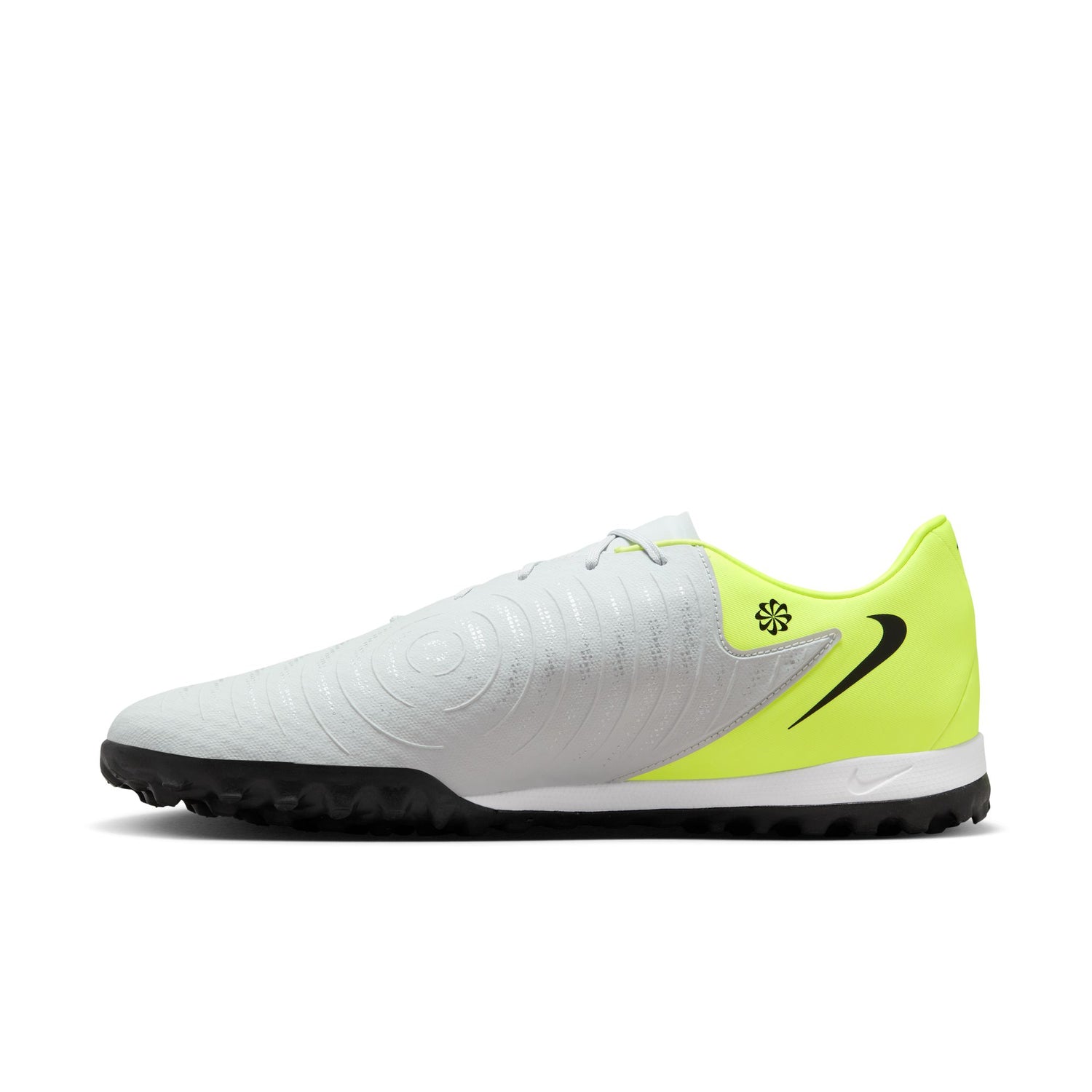 Nike Phantom GX 2 Academy TF Turf Soccer Shoes - Metallic Silver/Black/Volt