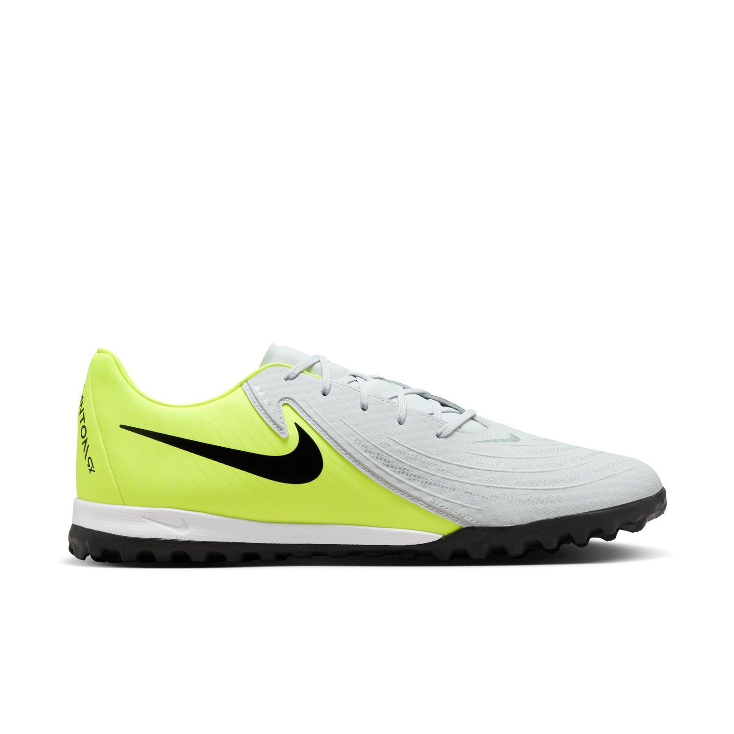 Nike Phantom GX 2 Academy TF Turf Soccer Shoes - Metallic Silver/Black/Volt