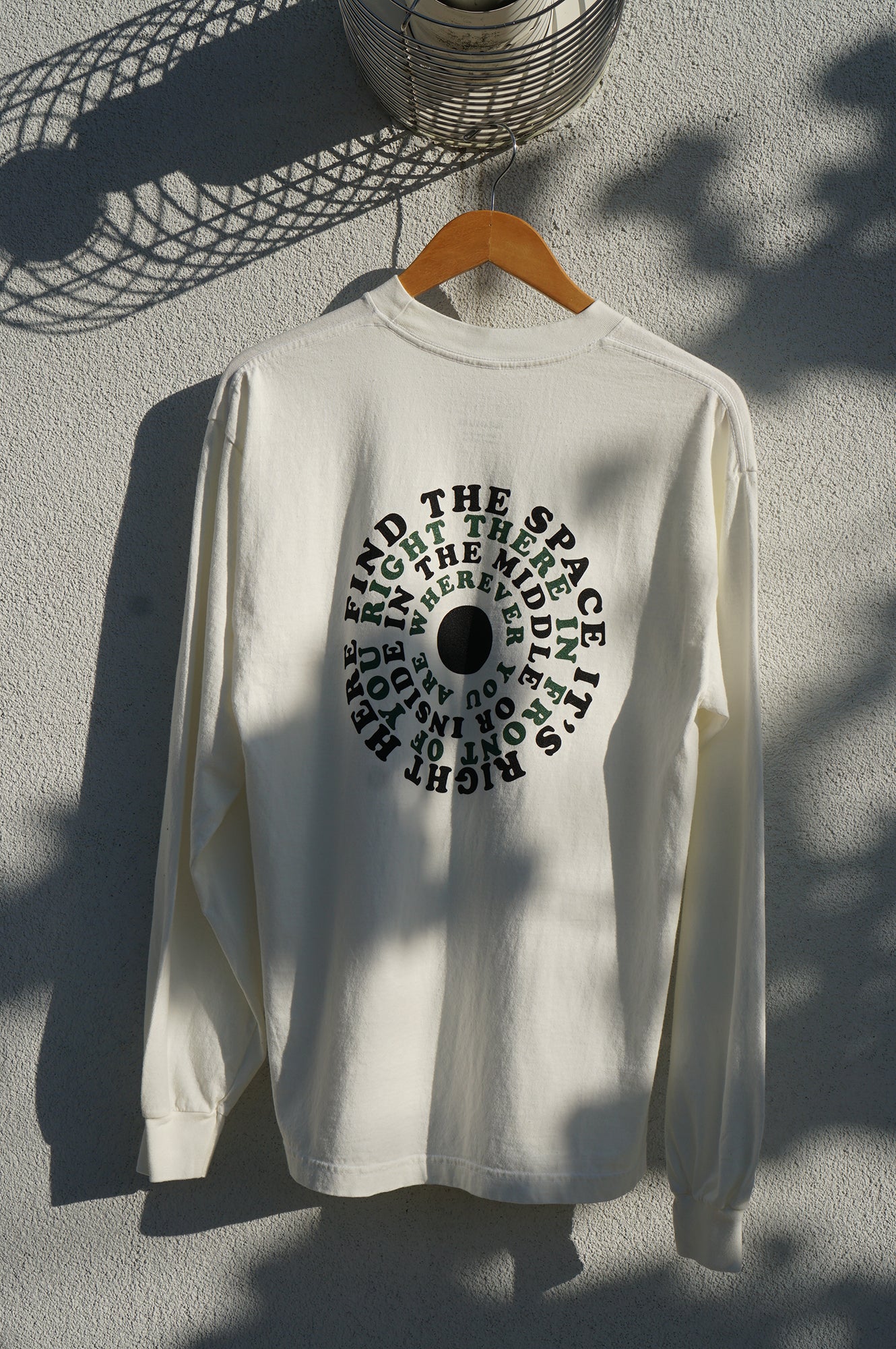 MIDFLD Right Here Long Sleeve Crewneck T-Shirt - Off White