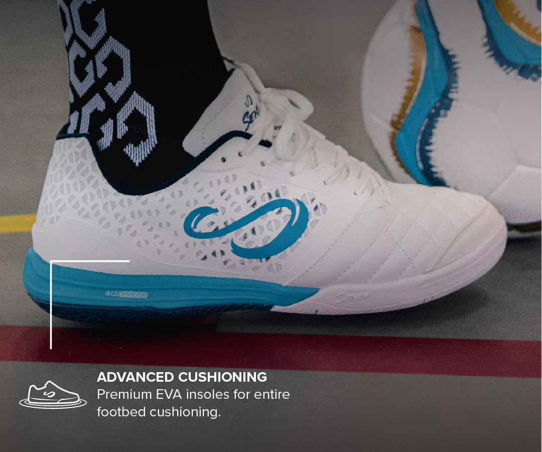 Senda Athletics USHUAIA Pro 2.0 Futsal Shoe - White/Blue