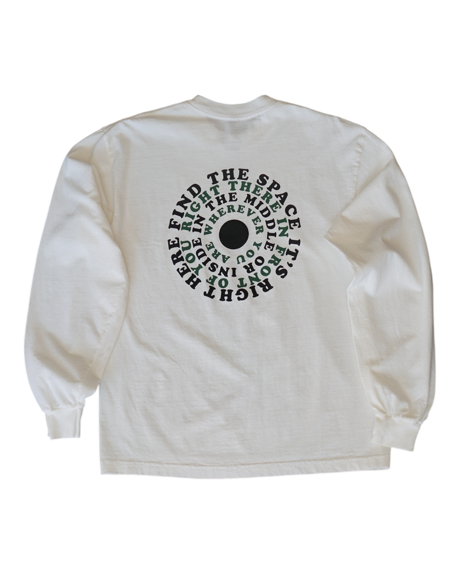 MIDFLD Right Here Long Sleeve Crewneck T-Shirt - Off White