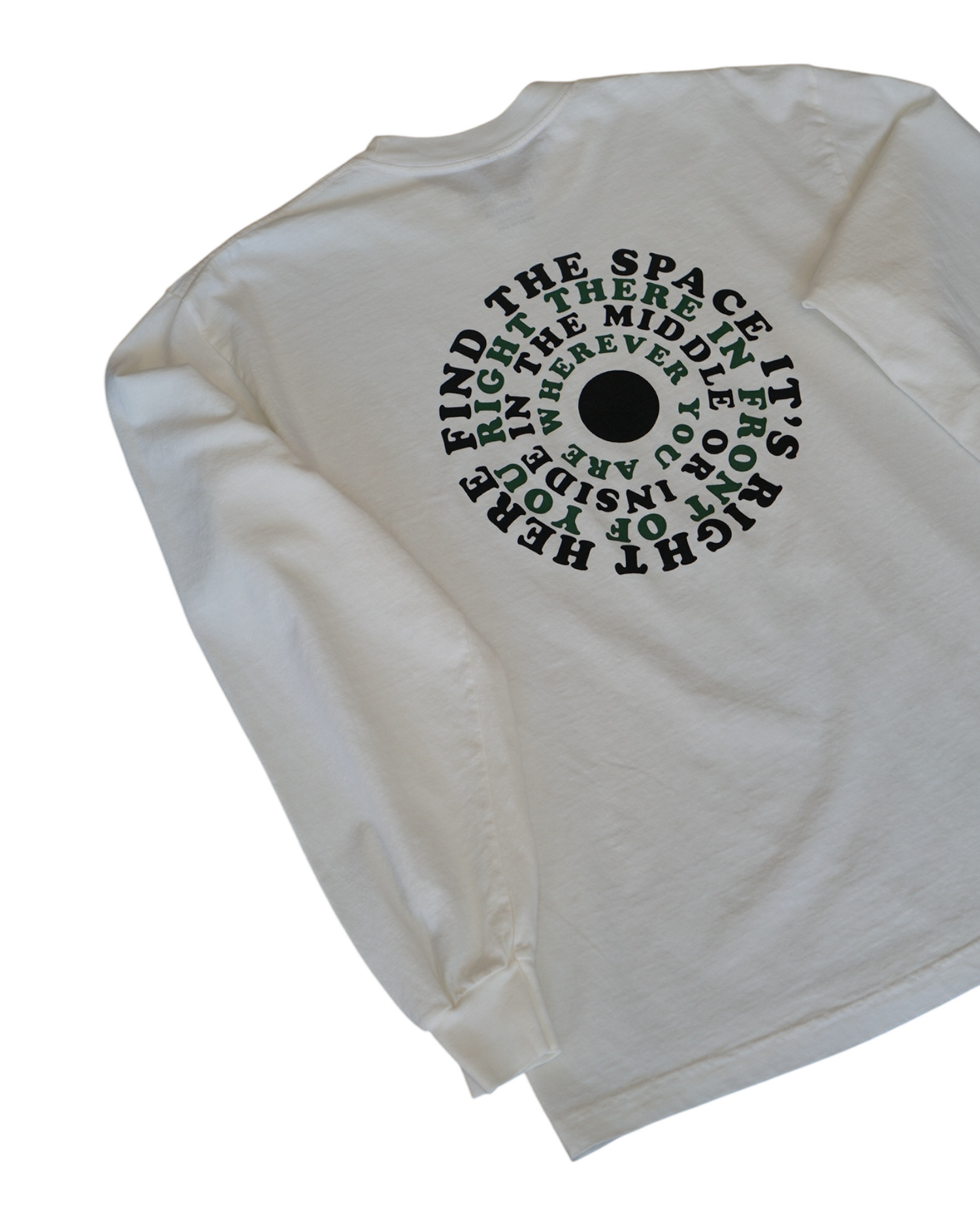 MIDFLD Right Here Long Sleeve Crewneck T-Shirt - Off White