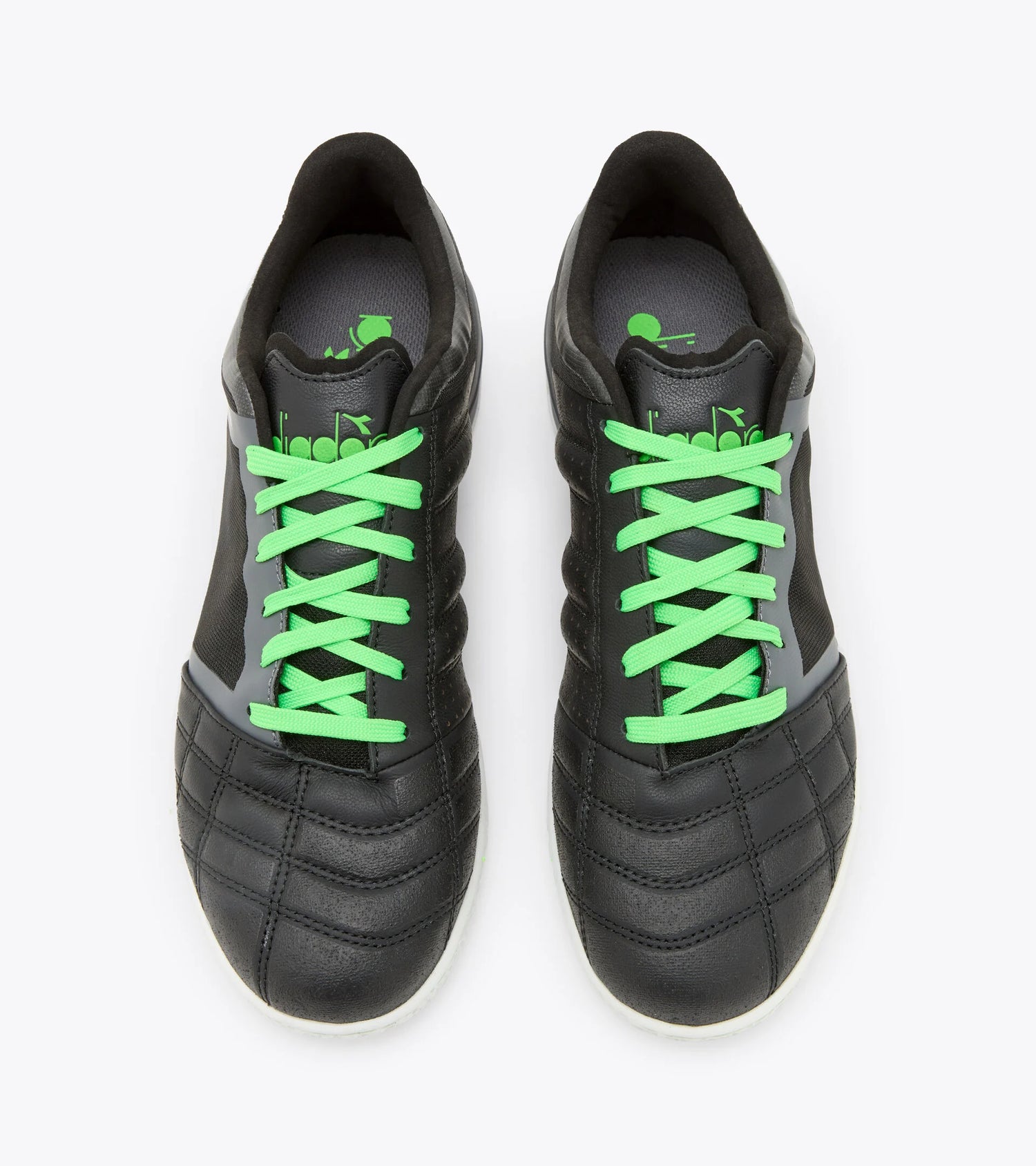 Diadora Brazil Sala ID Indoor Soccer Shoe - Black/Green Fluo