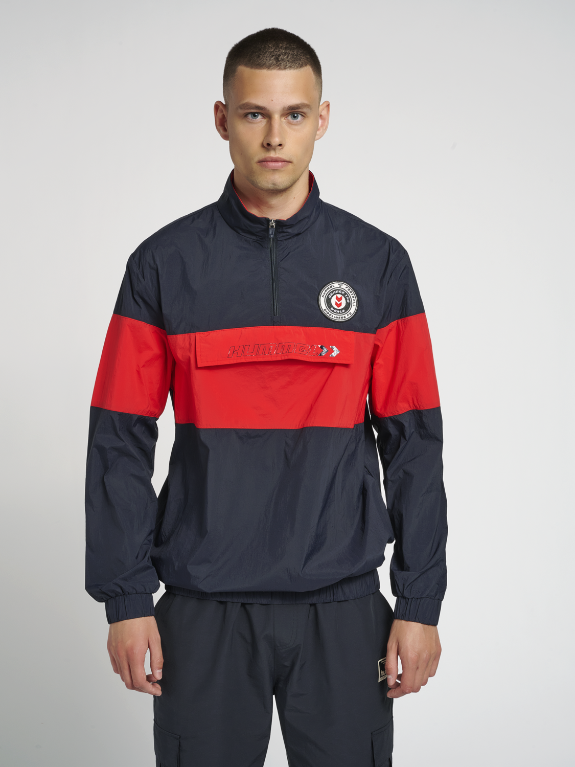 Hummel hmlJORES Half Zip Jacket - Dark Navy/Red