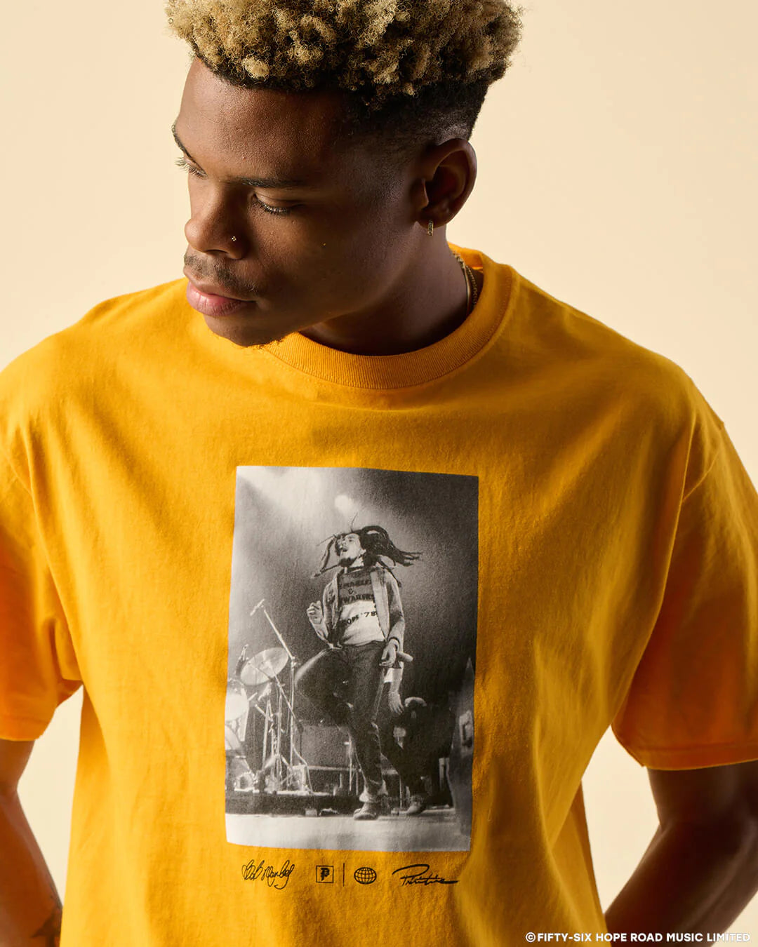 Primitive x Bob Marley Heartache Tee - Gold