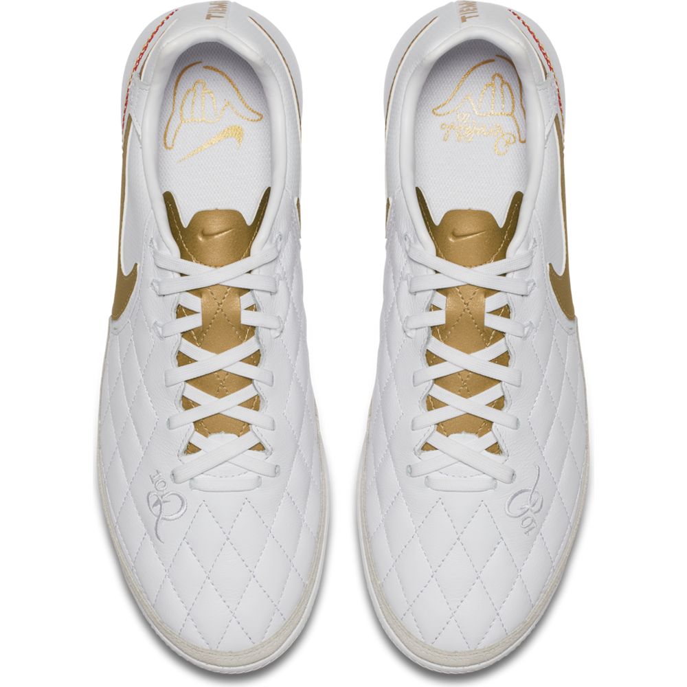 Nike Lunar LegendX 7 Pro 10R IC - Indoor Soccer Shoes - White/Metallic Gold