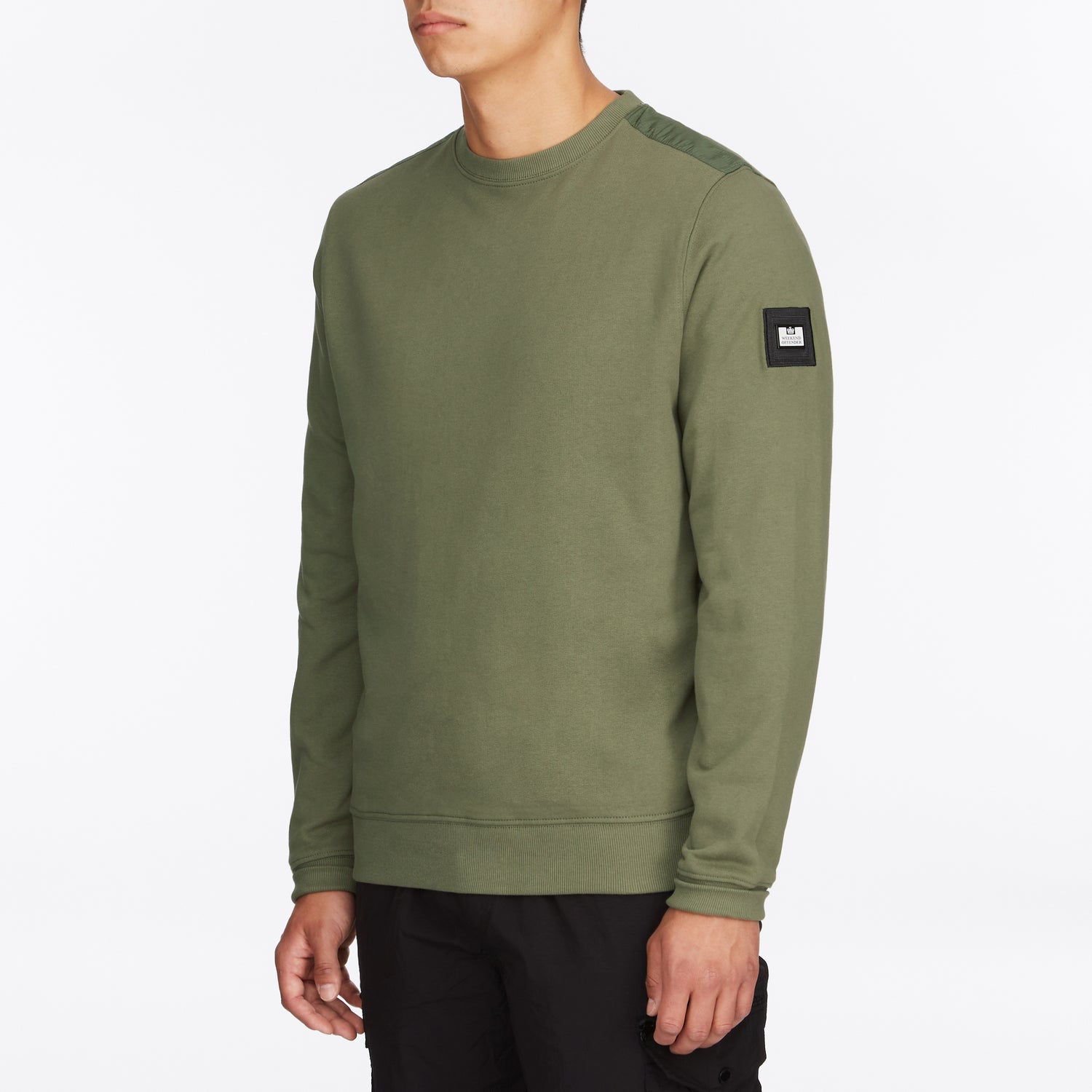 Weekend Offender F Bomb Badge Crewneck Sweatshirt - Green Clay