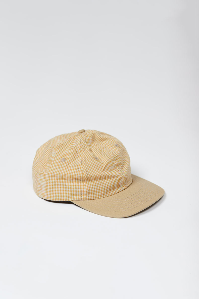 Lite Year Six Panel Gingham Cap - Mustard