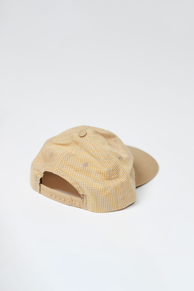 Lite Year Six Panel Gingham Cap - Mustard