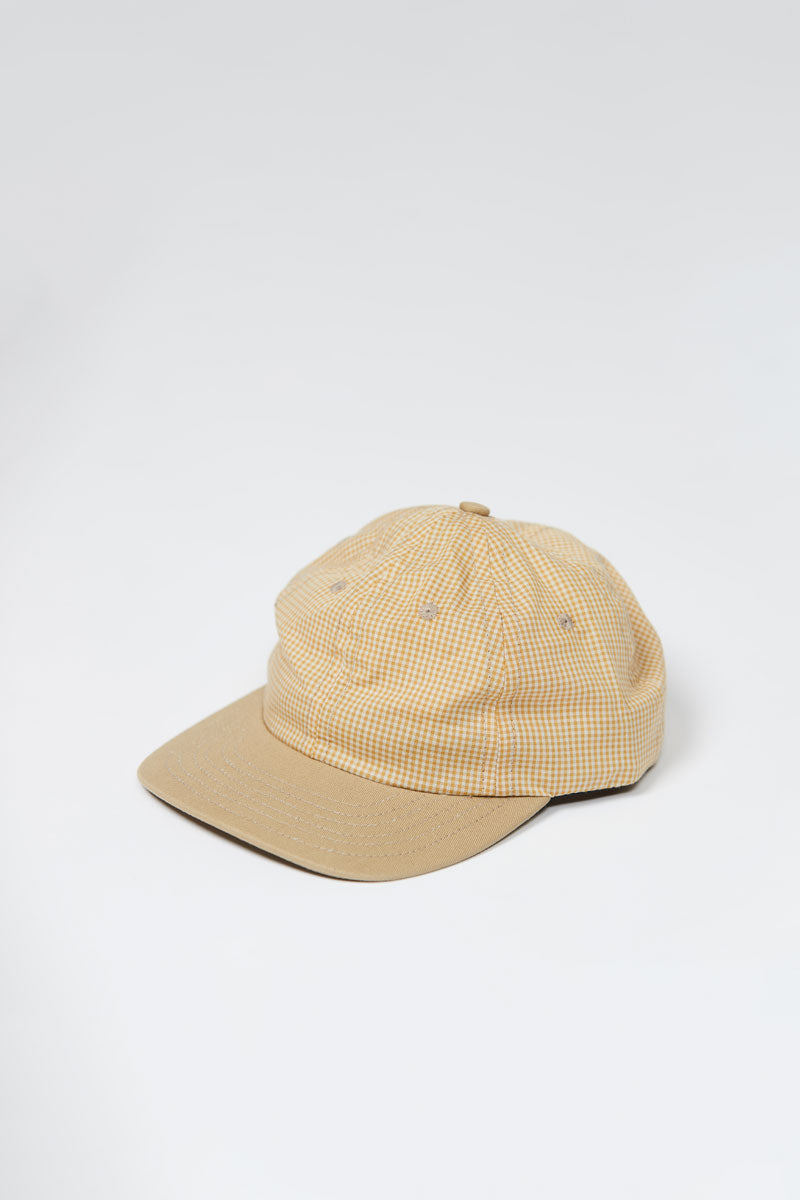 Lite Year Six Panel Gingham Cap - Mustard