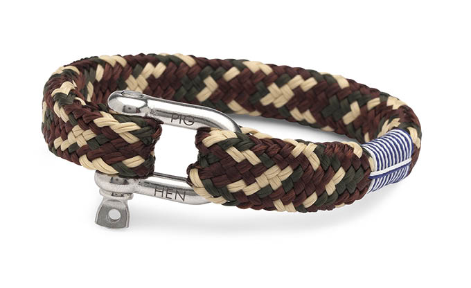 PIG & HEN - Gorgeous George Rope Bracelet - Army/Brown/Sand - Village Soccer Shop