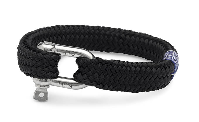 PIG & HEN - Gorgeous George Rope Bracelet - Black - Village Soccer Shop