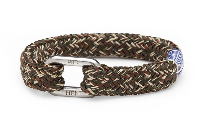 PIG & HEN - Limp Lee Rope Bracelet - Army/Brown/Sand - Village Soccer Shop