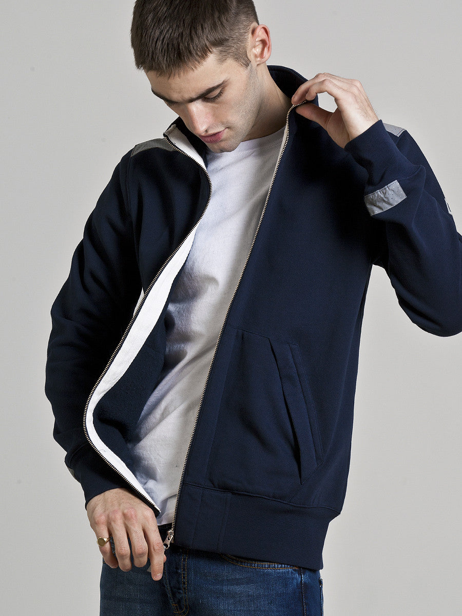Weekend Offender Dufaux Reflective Zip Up - Navy