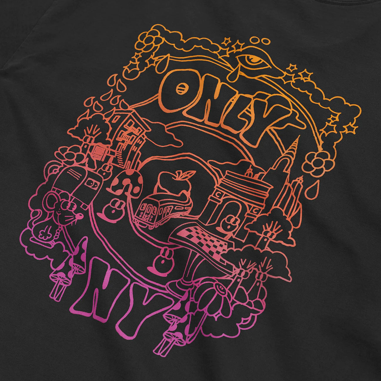 Only NY Time Traveler Long Sleeve T-Shirt - Vintage Black