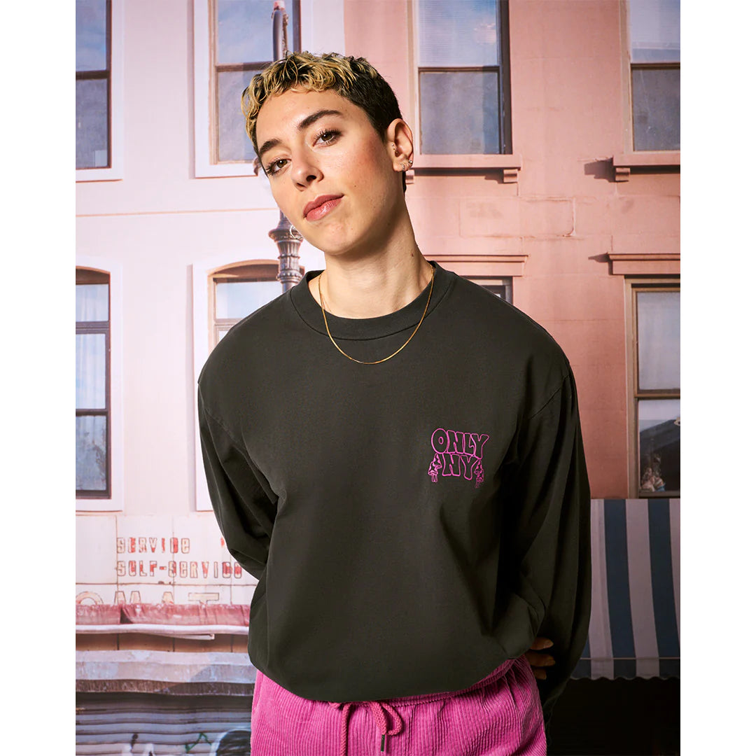 Only NY Time Traveler Long Sleeve T-Shirt - Vintage Black