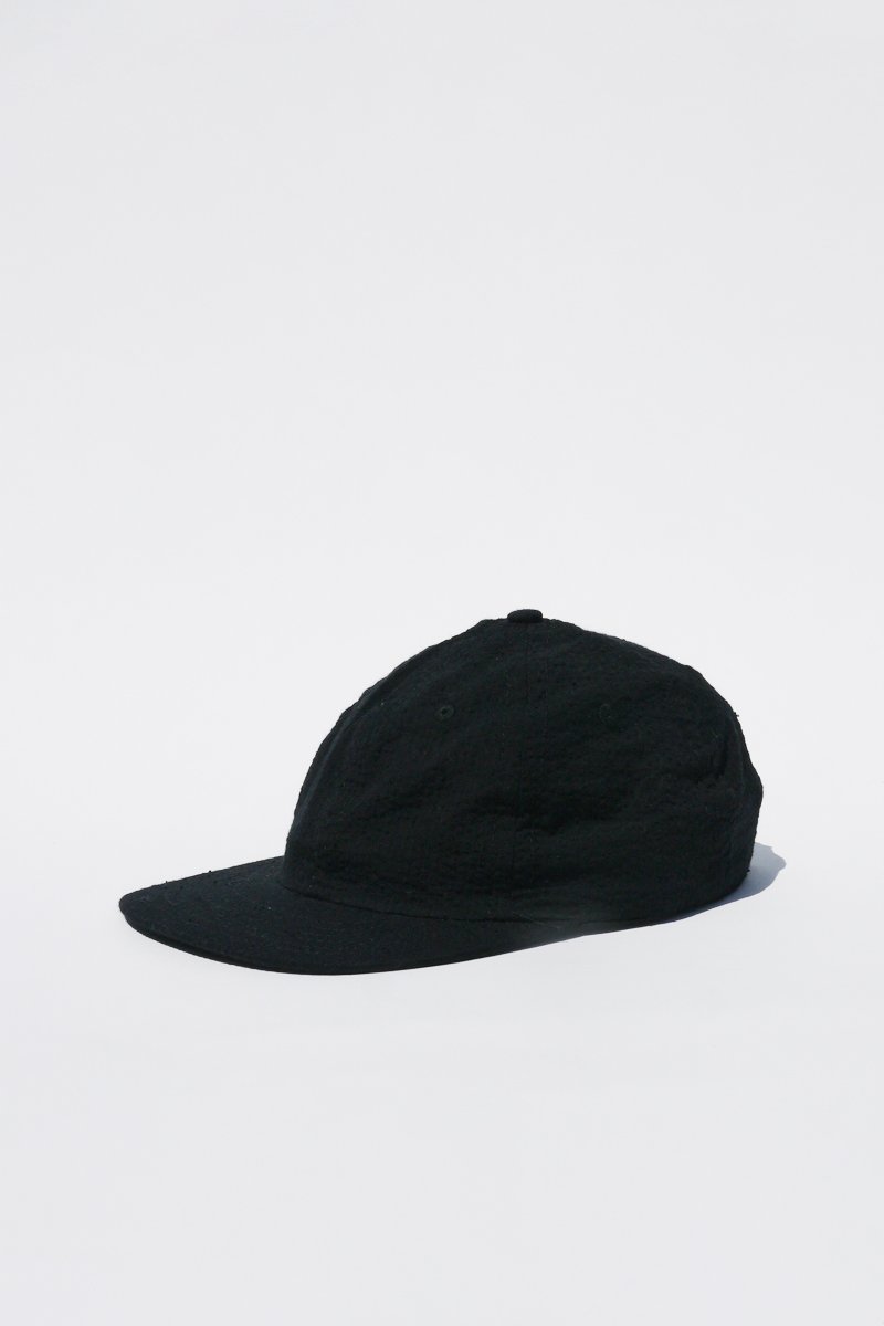 Lite Year Six Panel Seersucker Cap - Black