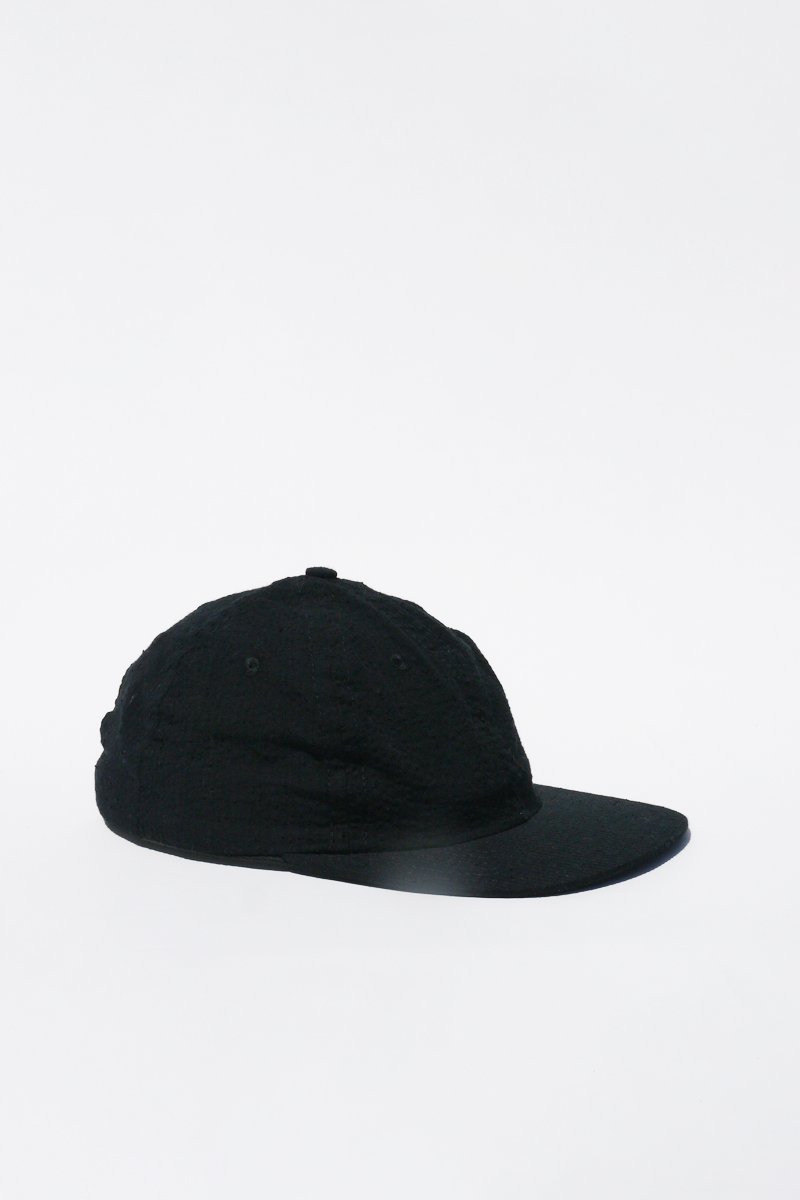 Lite Year Six Panel Seersucker Cap - Black