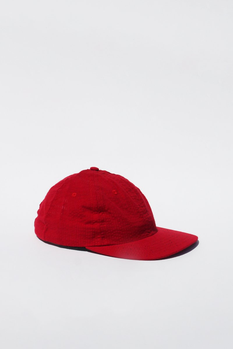 Lite Year Six Panel Seersucker Cap - Red