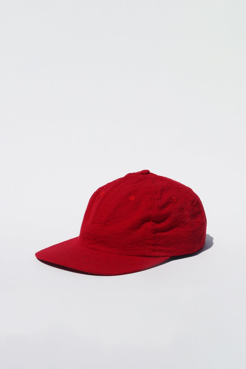 Lite Year Six Panel Seersucker Cap - Red