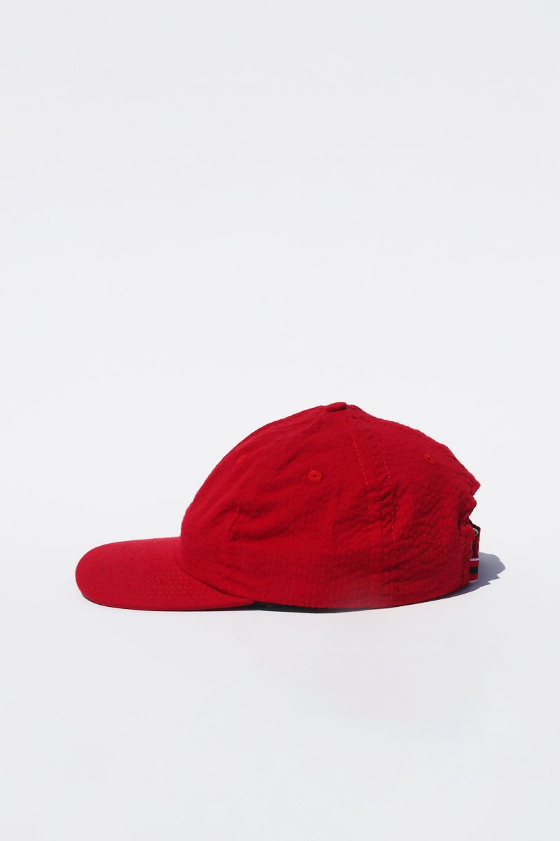 Lite Year Six Panel Seersucker Cap - Red
