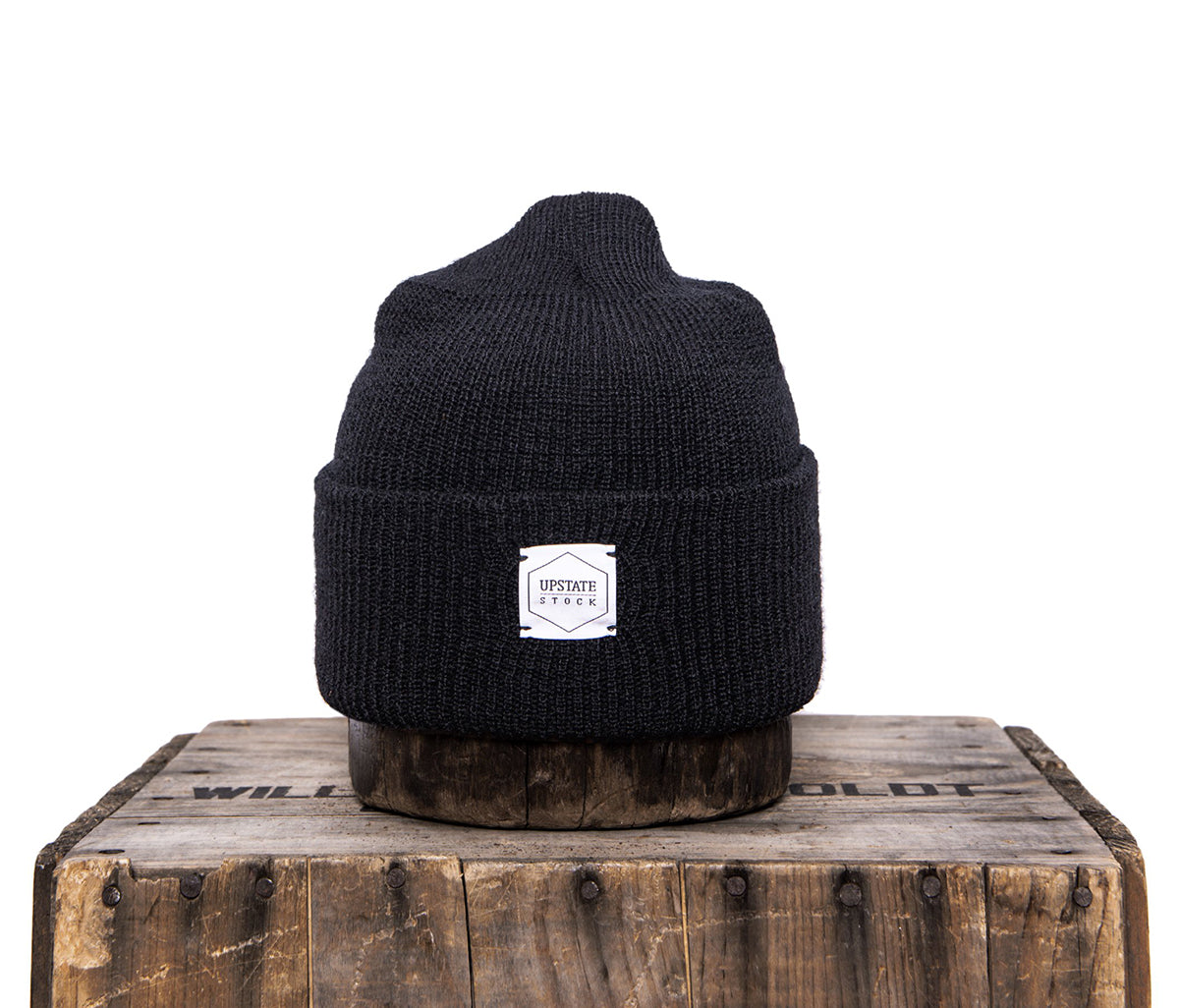 Upstate Stock 100% Wool Watchcap- Black