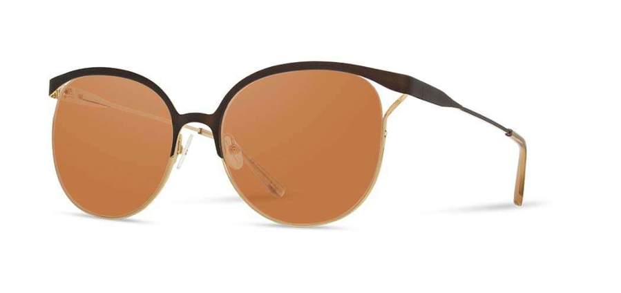 Shwood Odessa Metal Sunglasses - Bronze & Gold - Brown