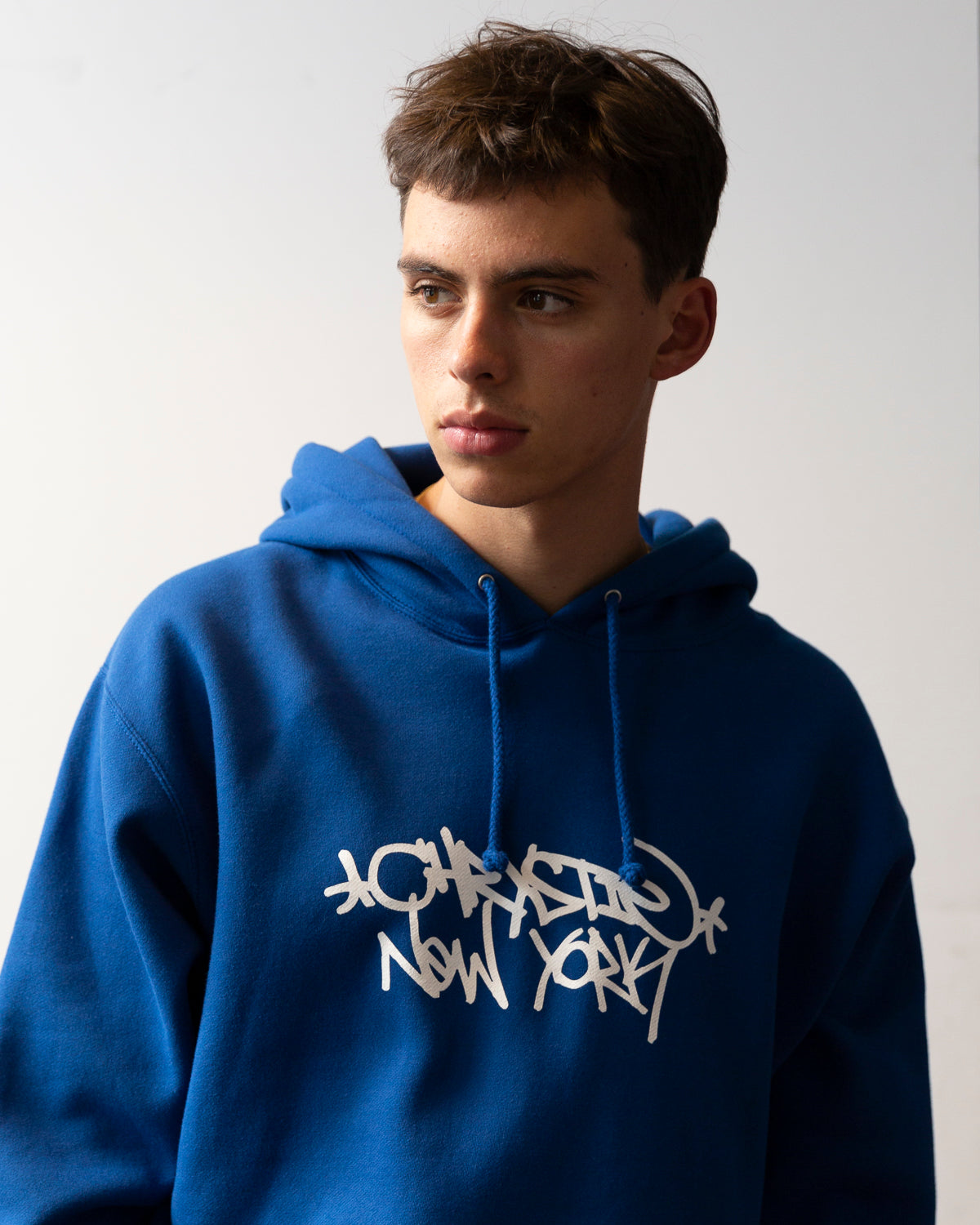 Chrystie NYC Tag Logo Hoodie - Royal Blue