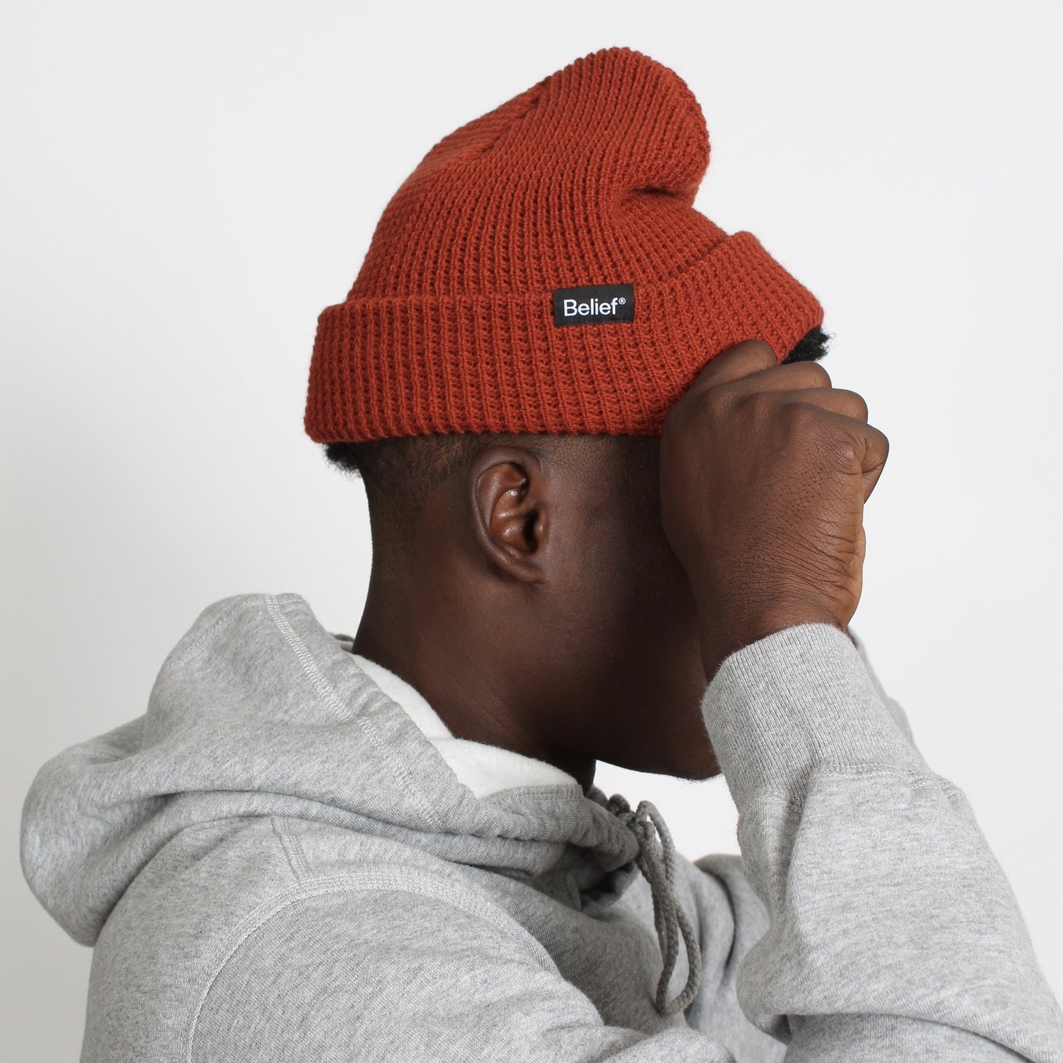 Belief NYC Waffle Beanie - Rust
