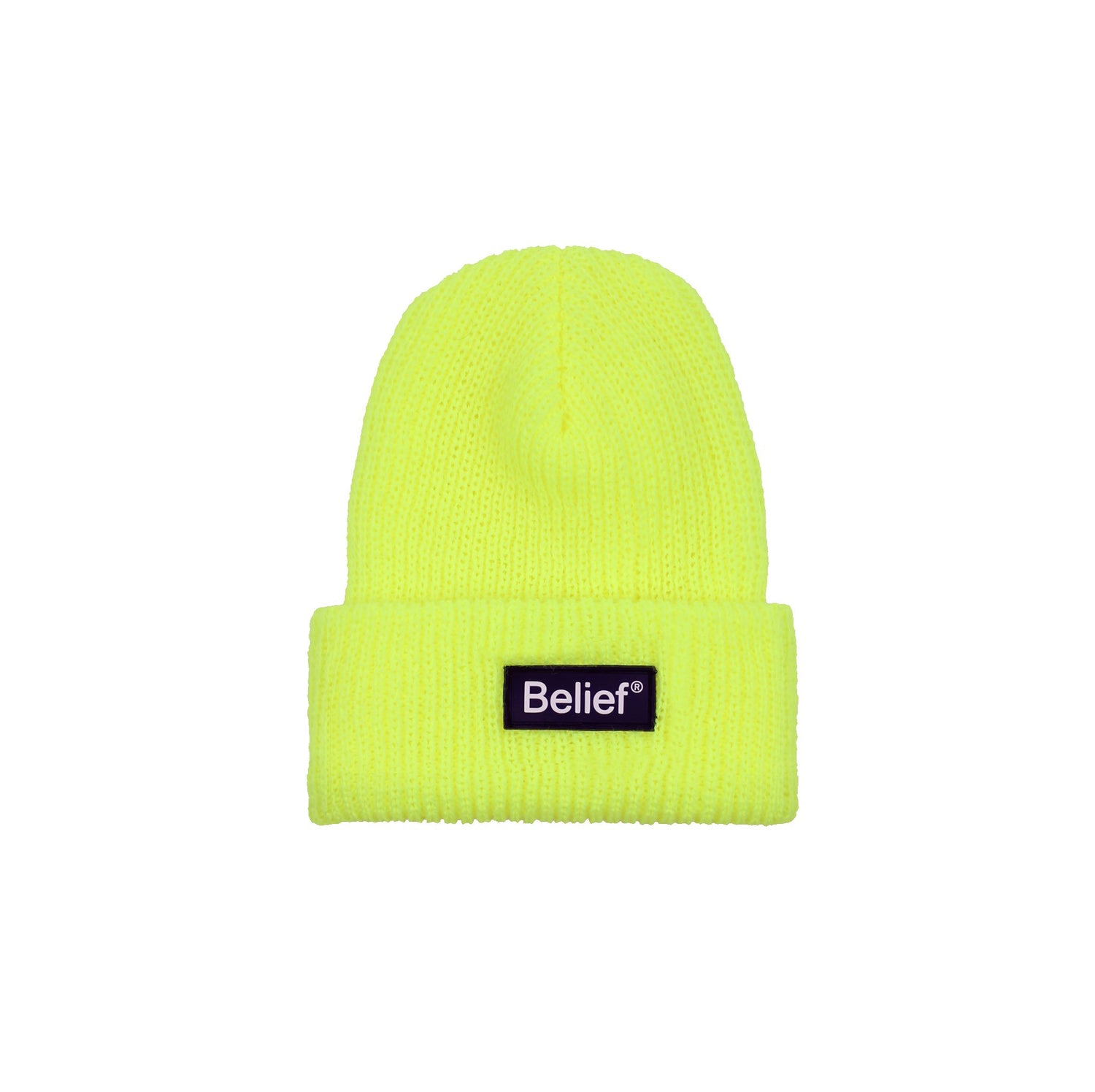 Belief NYC Neon Logo Beanie - Safety Yellow