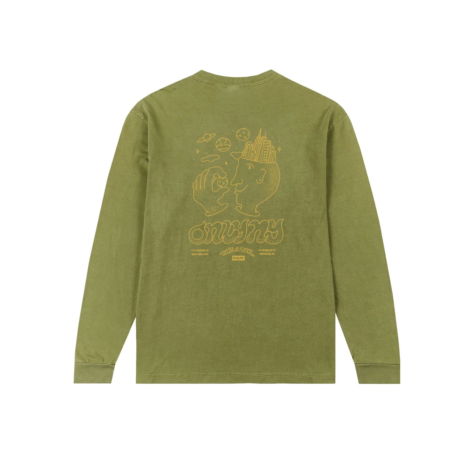 Only NY Astral Trip Long Sleeve T-Shirt - Moss Green