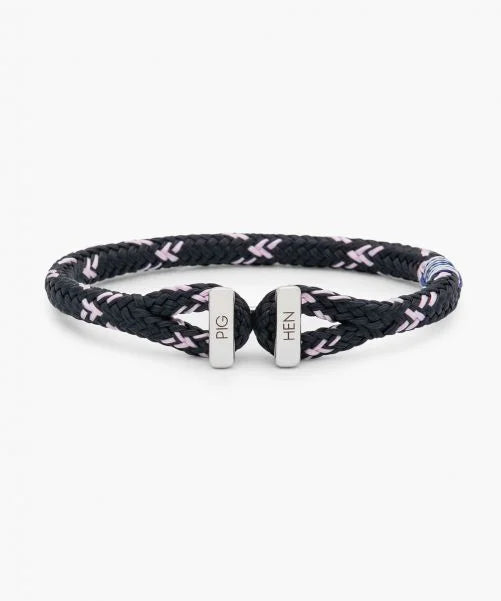 PIG & HEN - Icy Ike Rope Bracelet - Navy/Orchid Purple/Silver