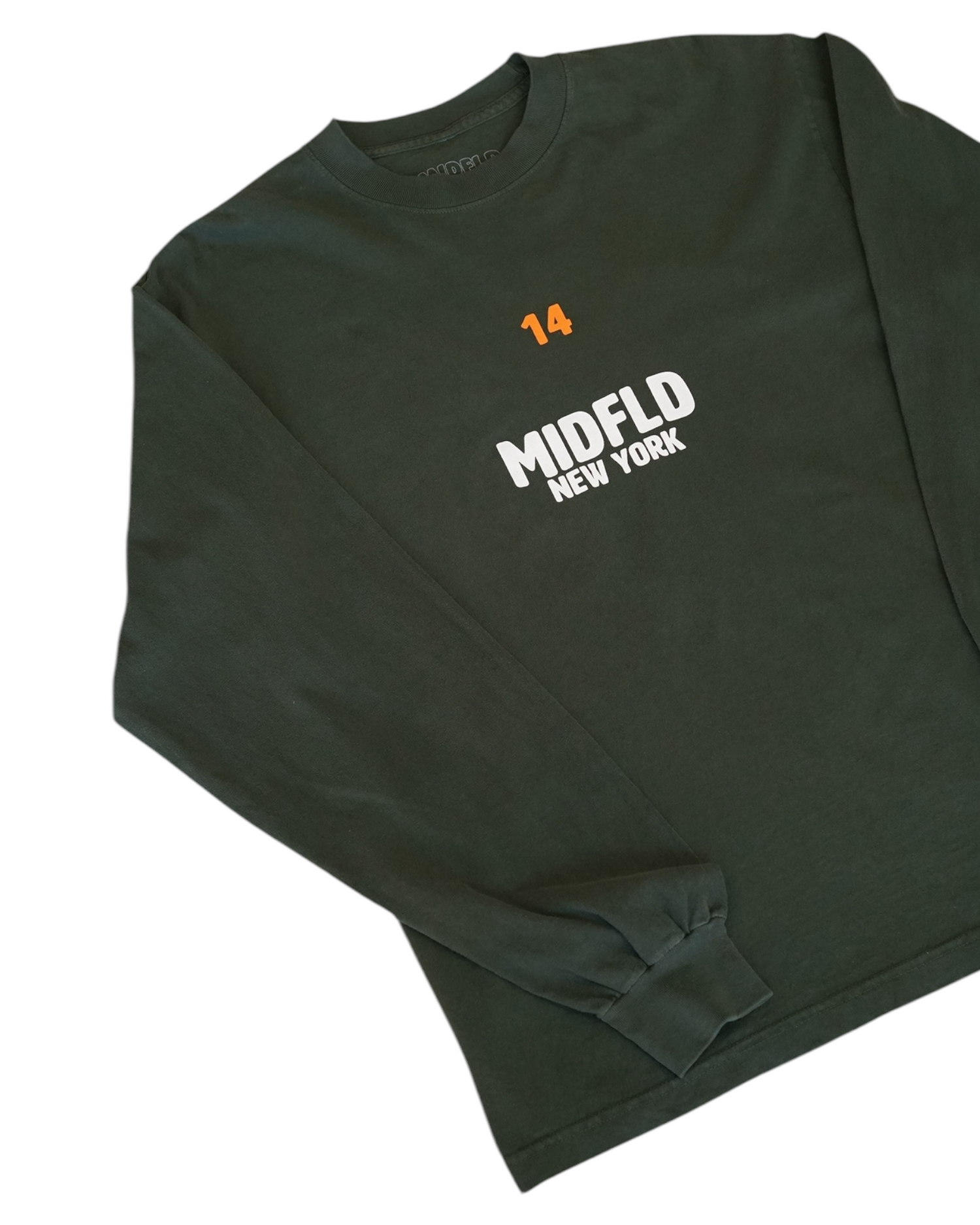 MIDFLD Right Here Long Sleeve Crewneck T-Shirt - Ivy Green