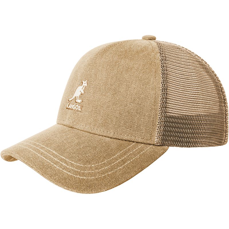 Kangol Distressed Cotton Mesh Baseball Hat - Oat