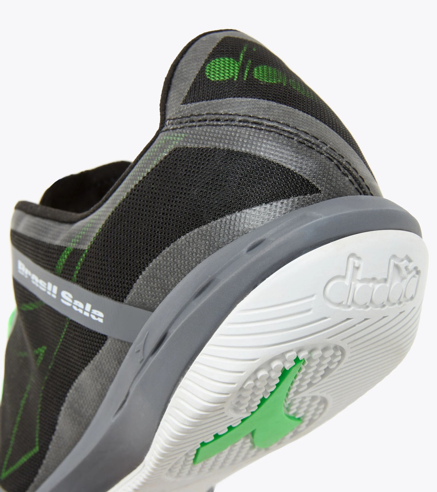 Diadora Brazil Sala ID Indoor Soccer Shoe - Black/Green Fluo