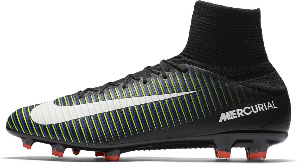 Black and green nike top boots