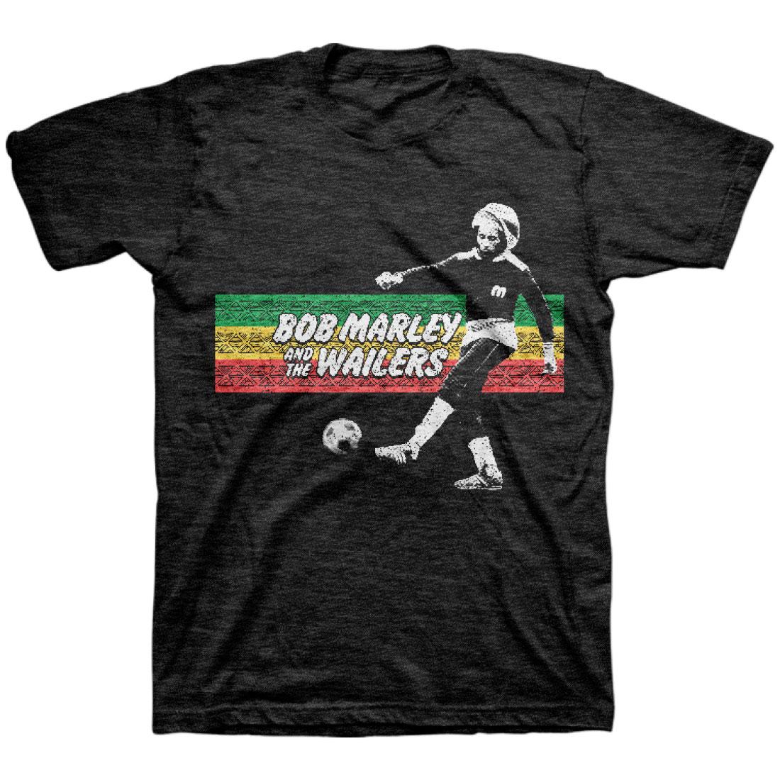 Bob Marley Rasta Stripe Soccer T-shirt