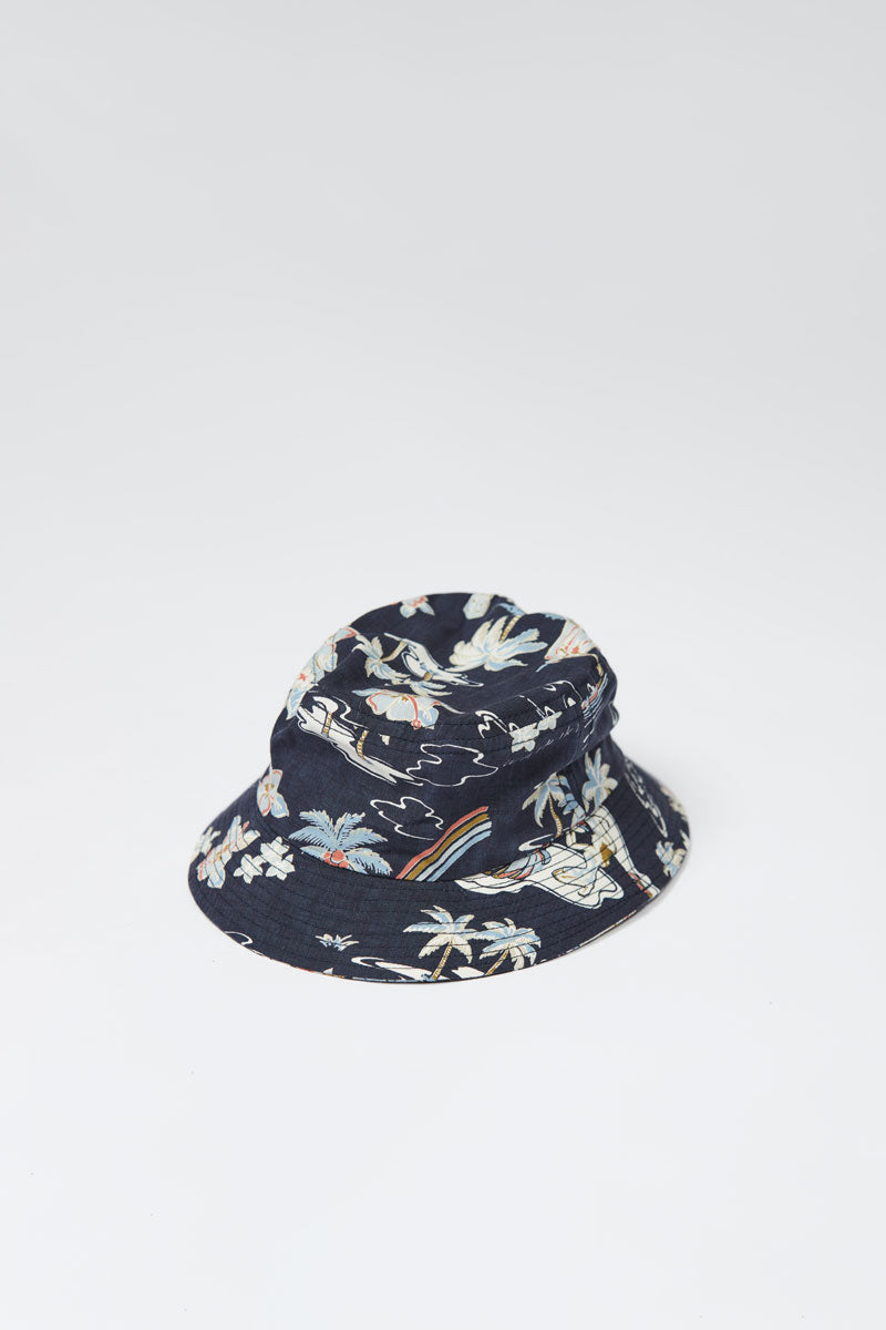 Lite Year Hawaiian Bucket Hat - Navy