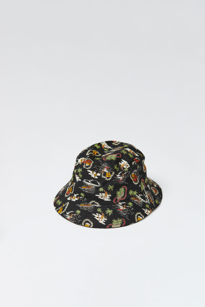 Lite Year Hawaiian Bucket Hat - Black
