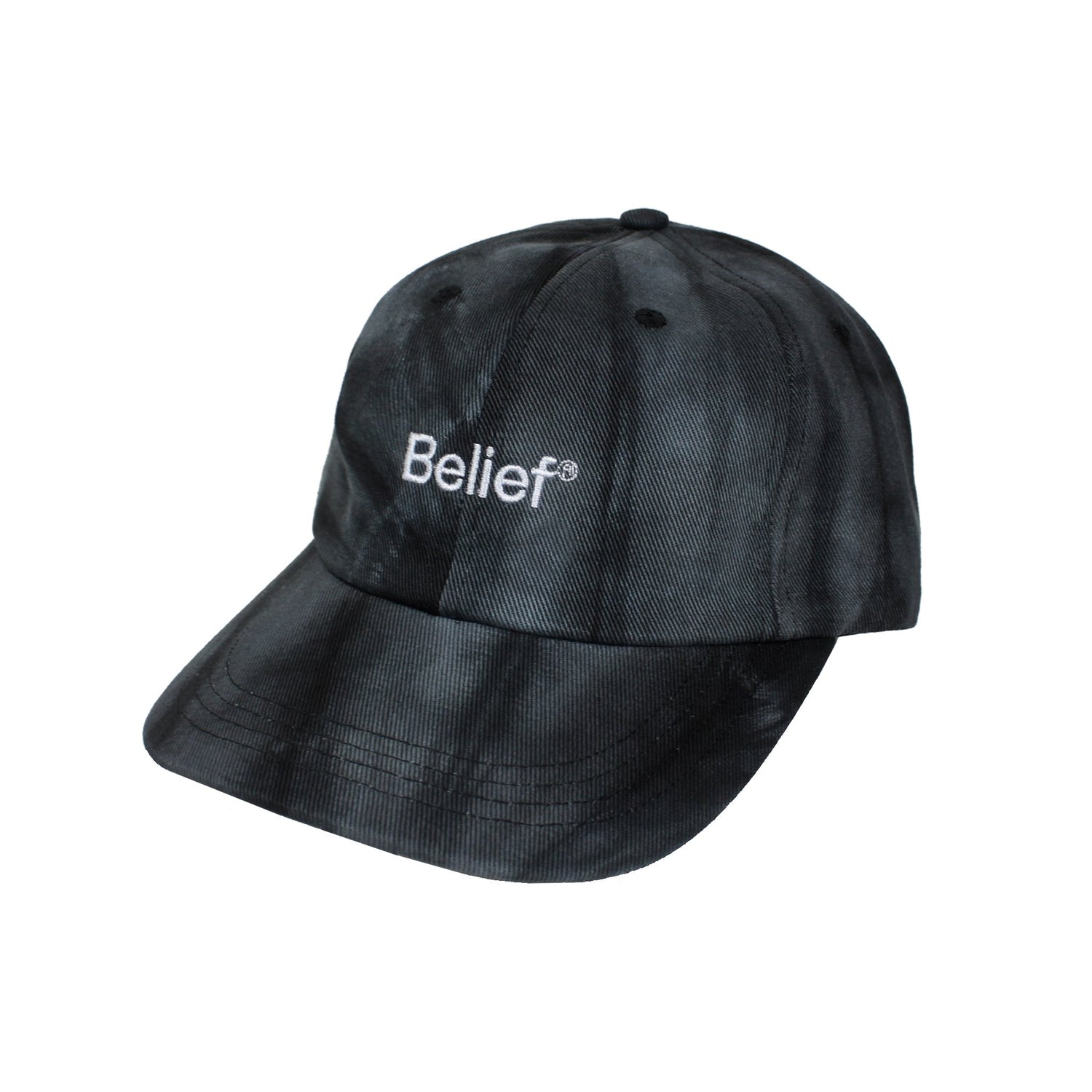 Belief NYC Tie Dye Logo 6 Panel - Black