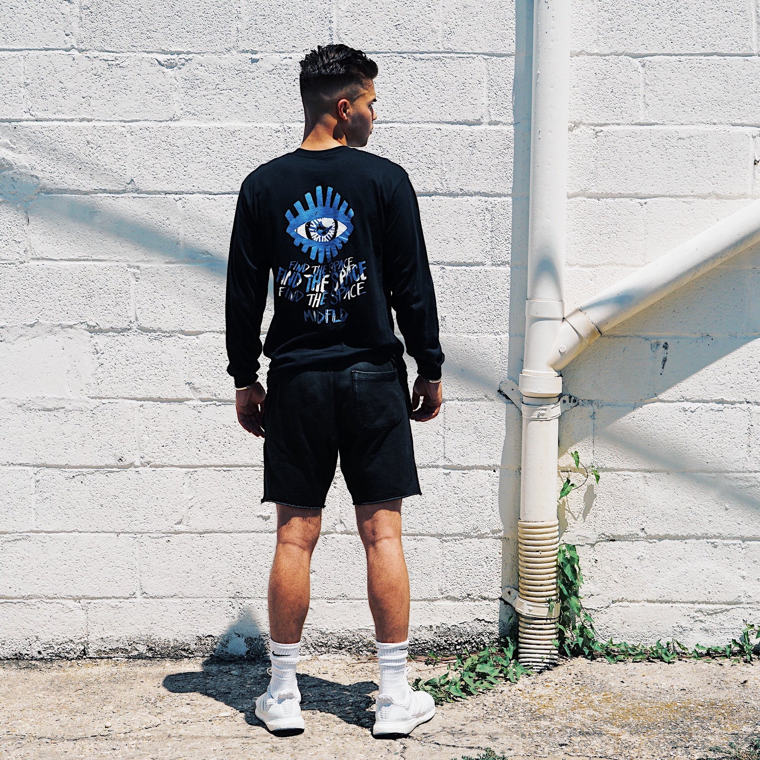 MIDFLD x Geoff Gouveia VISION - Black Long Sleeve T-shirt