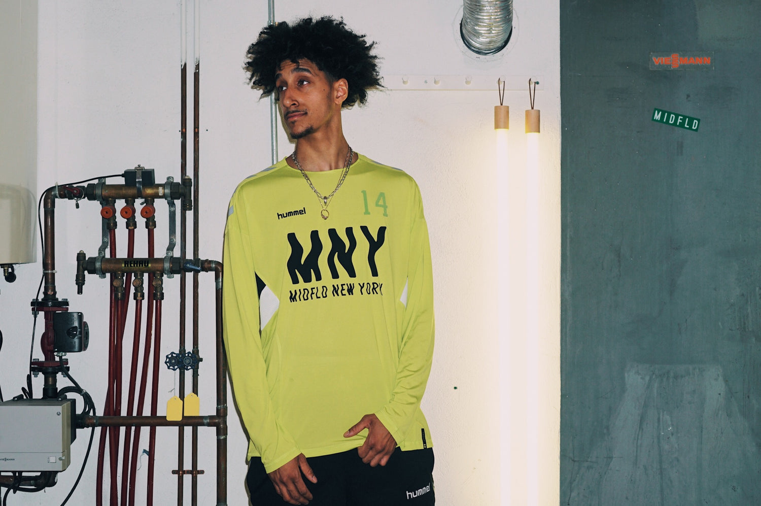 MIDFLD x Hummel - Attack in Waves Neon Long Sleeve Jersey