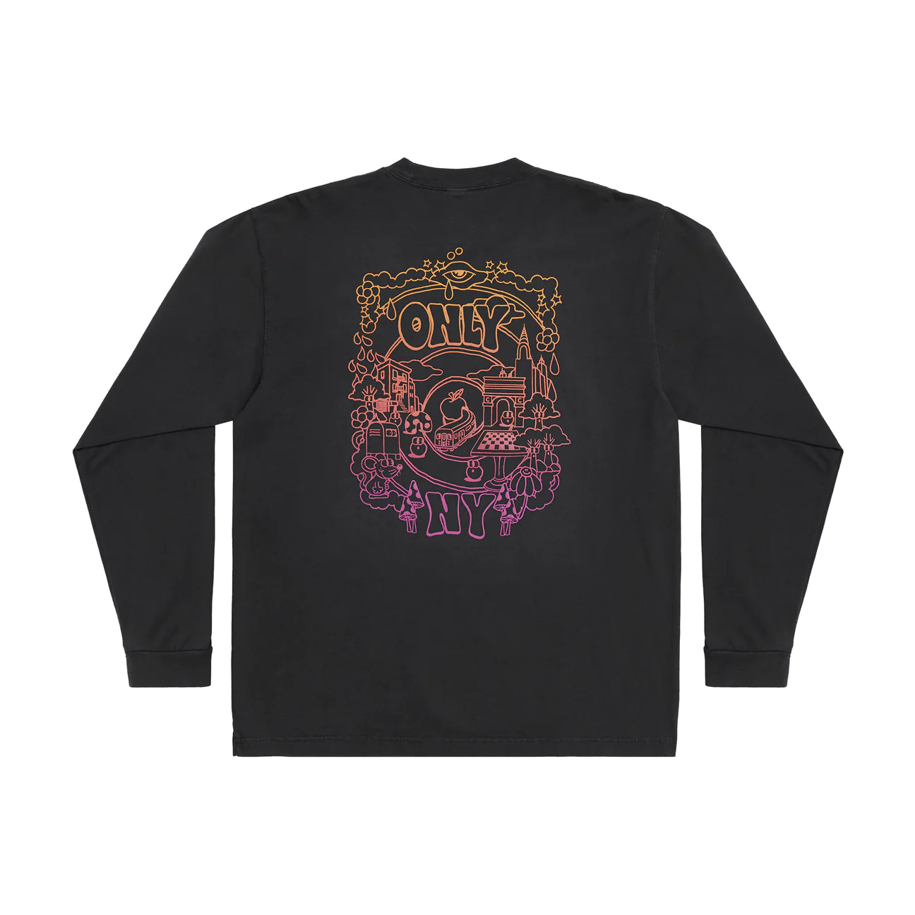 Only NY Time Traveler Long Sleeve T-Shirt - Vintage Black