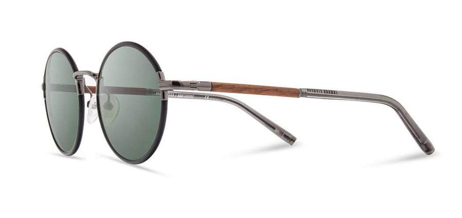 Shwood Hawthorne Acetate Sunglasses - Black Chrome/Mahogany - G15