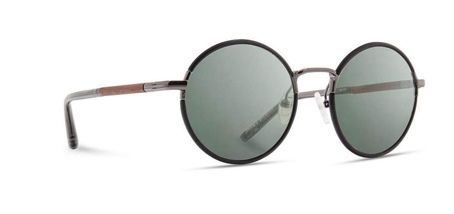 Shwood Hawthorne Acetate Sunglasses - Black Chrome/Mahogany - G15