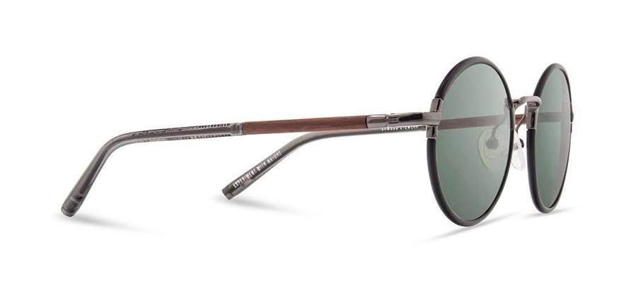 Shwood Hawthorne Acetate Sunglasses - Black Chrome/Mahogany - G15